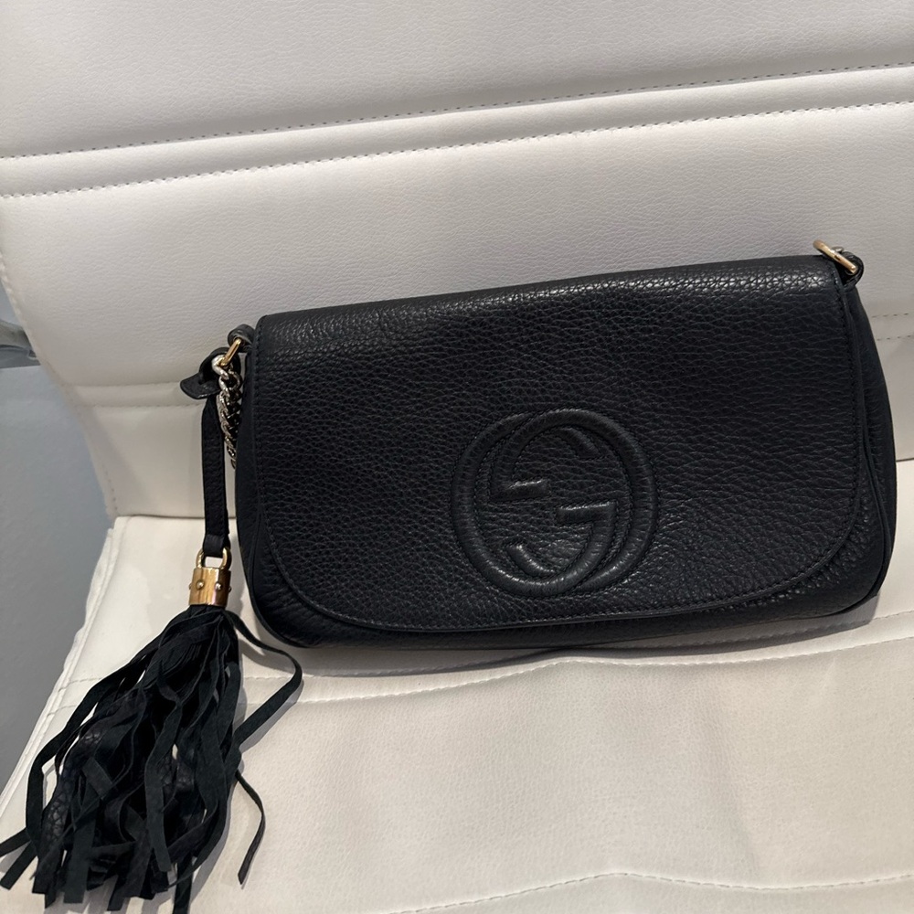 Gucci Black Leather Shoulder Bag